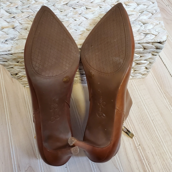 Women's Jessica Simpson Carolie Ankle Boots Booties Sz 8 Zip Carmel Brown - Picture 5 of 10